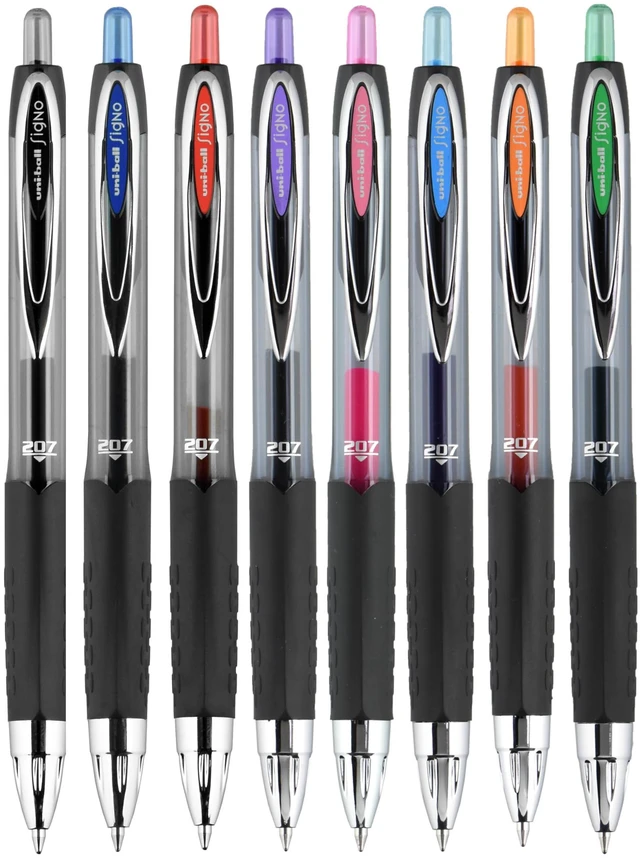Alt view image 4 of 7 - 207 Retractable Gel Pens, Medium Point (0.7mm), Assorted, 8 Pack