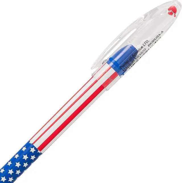 Alt view image 4 of 7 - RSVP Ballpoint Pen, (0.7mm) Fine Line, Flag Barrel, Black Ink,(12 count)- Pack of 2