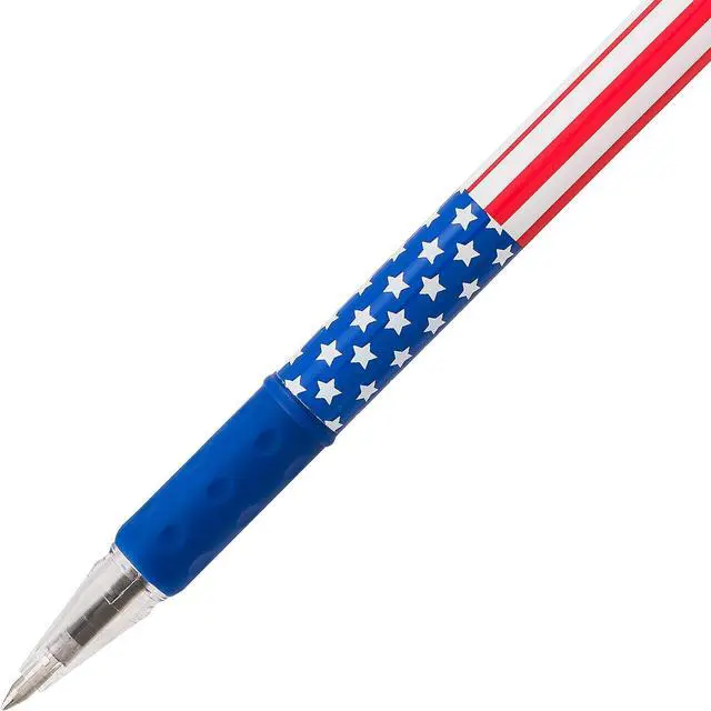 Alt view image 5 of 7 - RSVP Ballpoint Pen, (0.7mm) Fine Line, Flag Barrel, Black Ink,(12 count)- Pack of 2