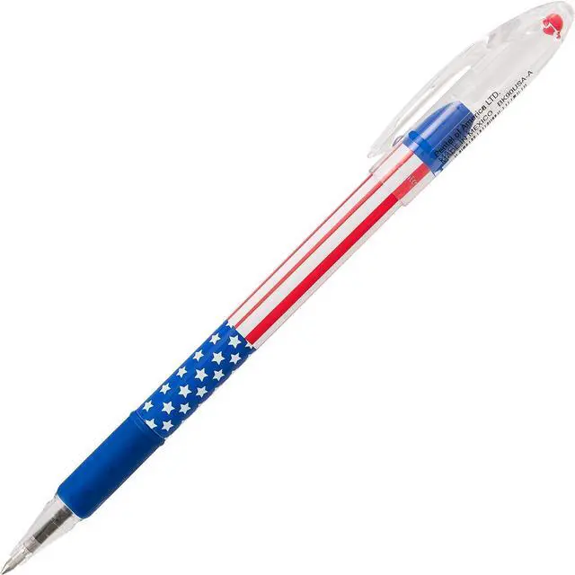Alt view image 3 of 7 - RSVP Ballpoint Pen, (0.7mm) Fine Line, Flag Barrel, Black Ink,(12 count)- Pack of 2