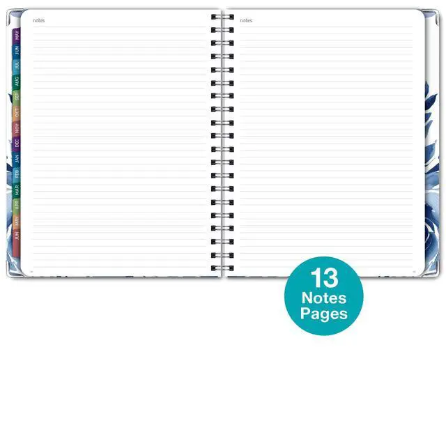 Alt view image 7 of 7 - HARDCOVER Academic Year 2026-2027 Planner: 14 Months (May 2026 Through June 2027) 8.5"x 11" Daily Weekly Monthly Planner Yearly Agenda. Bookmark, Pocket Folder and Sticky Note Set (Blue Bloom)