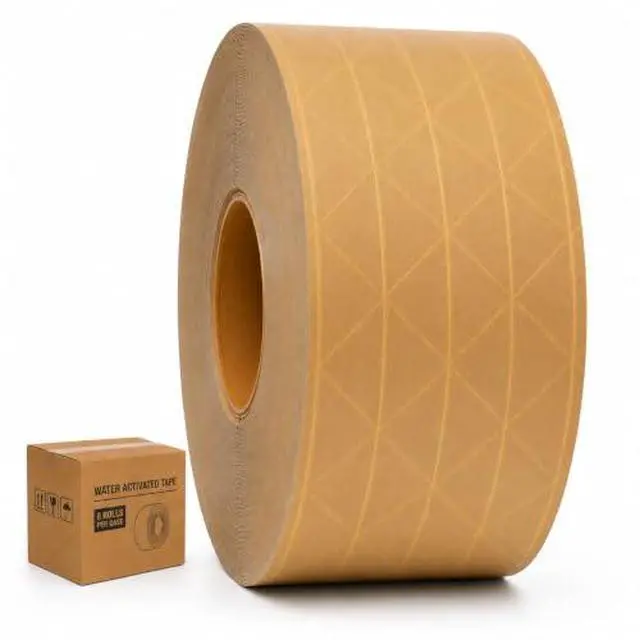 Alt view image 2 of 2 - Water-Activated Reinforced Tape, 2.75 Inch x 500 Feet, 6-Pack | Kraft Paper Gummed Tape; Tamper-Evident Carton Sealing; Shipping, Moving, Fulfillment, Warehouse and Packaging Applications