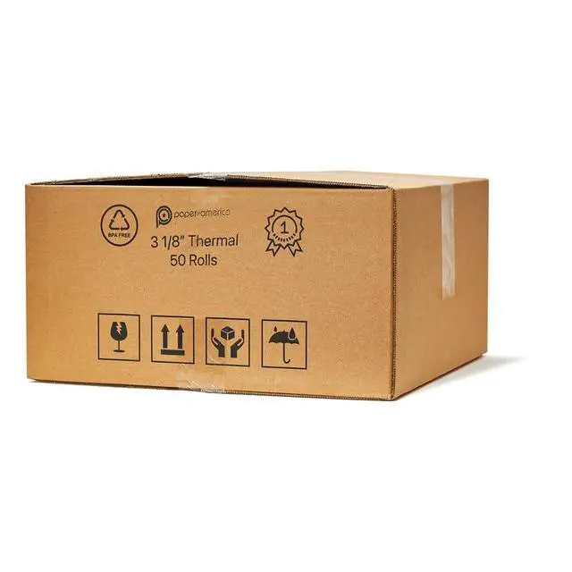 Alt view image 7 of 7 - 3-1/8" (80mm) X 230' (3"dia) Cash Register Thermal Paper Case of 50 Rolls POS