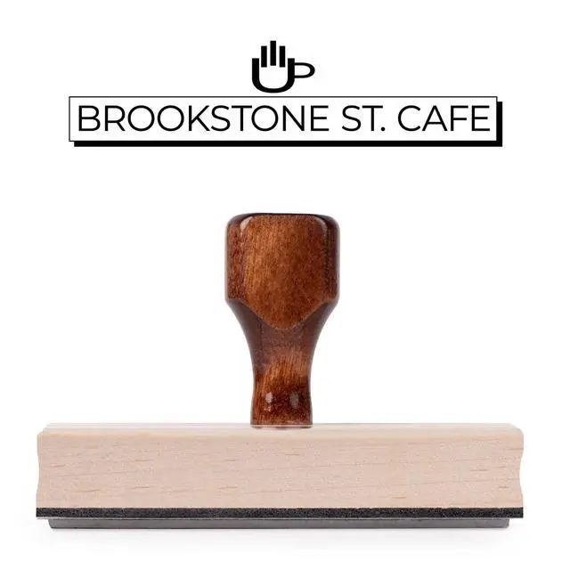 Alt view image 2 of 7 - Personalized Rubber Hand Stamp, Wood Handle with Custom Logo | Multiple Size Options Available | Upload Your Own Logo (1"x4")