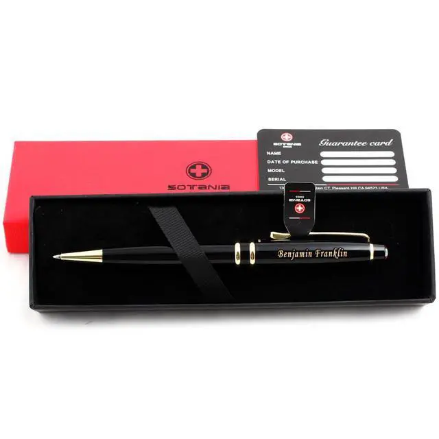 Alt view image 3 of 7 - Free Engraving - Personalized Roller Ballpen, Ballpoint pen, Ball pen, Refillable Pens, Retractable Medium Point Black Ink, Custom Gifts for Men, Women, Classy Gift Box