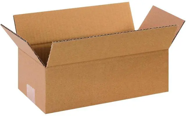 Main image of 12"L x 6"W x 4"H Flat Shipping Boxes (25-Pack) | Corrugated Cardboard Single-Wall Long Kraft Boxes for Moving, Packing and Storage