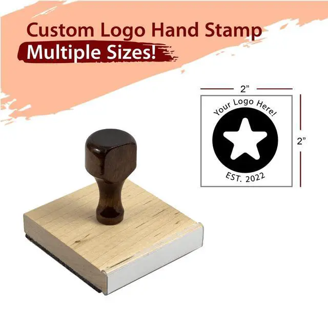 Alt view image 3 of 7 - Personalized Rubber Hand Stamp Custom Wooden Stamp with Name, Address or Logo Self-Inking Alternative for Business, Crafts, Packaging & Wedding Invitations (2"x2")