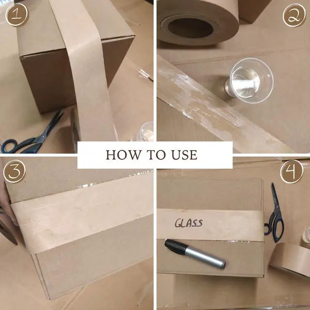 Alt view image 5 of 7 - 3'' x 650 Feet Reinforced Water Activated Gummed Kraft Paper Tape, for Standard-Duty 30 lbs Break Strength, Secure Packing Shipping, Tamper Evident Gummed Tape, Brown - 2 Rolls