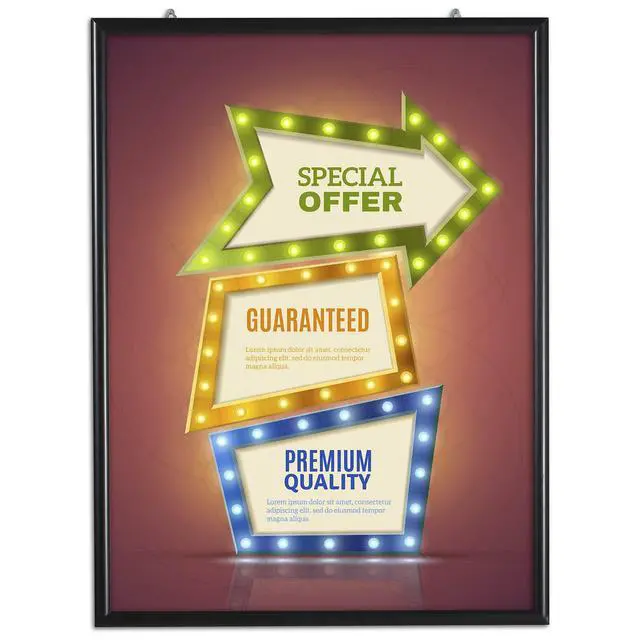 Alt view image 2 of 7 - Portable Snap Poster Frame 36x48 Inch Black 1" Aluminum Profile Front Loading Wall Mounting Photo Picture Document Certificate Sign Holder Mitered Corner Anti Glare Cover
