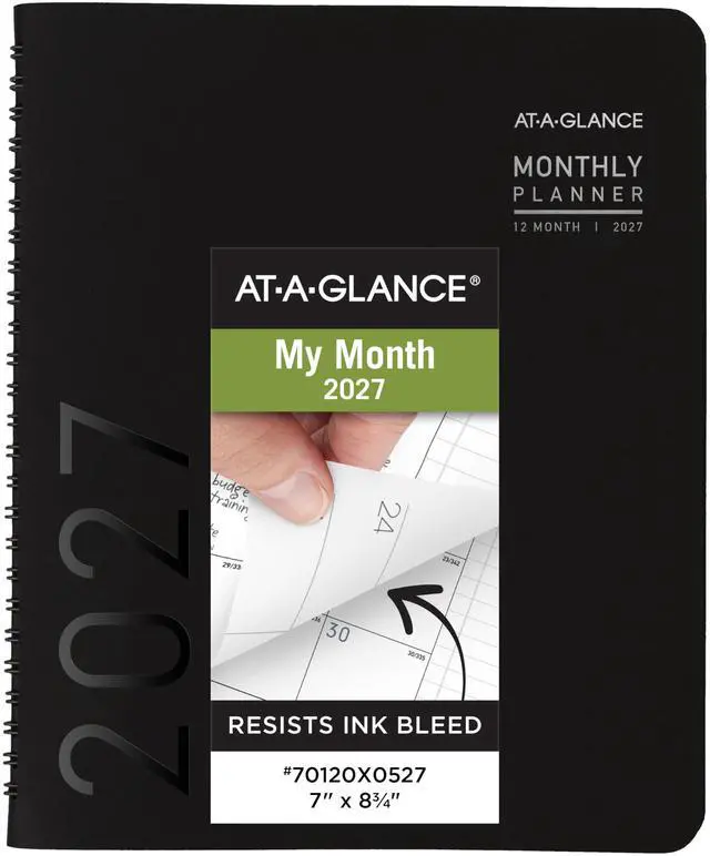 Main image of 2027 Planner, Monthly, 7" x 8.75", Contemporary, Black (70120X0527)