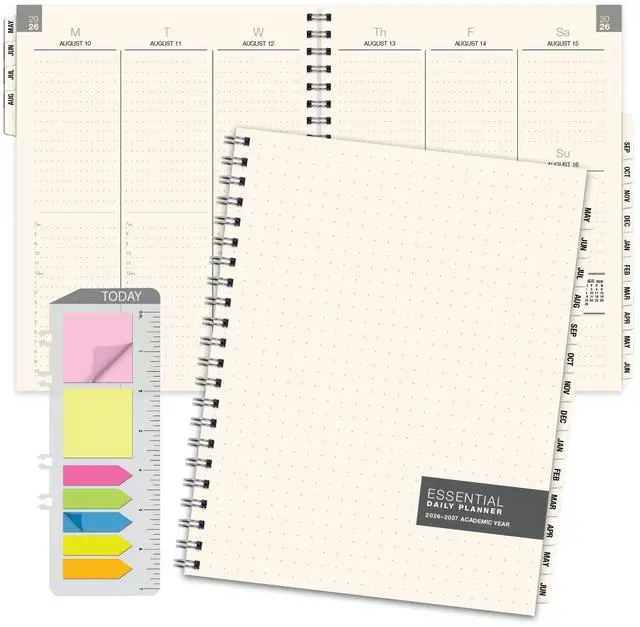 Main image of ESSENTIAL 2026-2027 Monthly & Weekly Planner with Tabs, 8.5"x11": 14 Months (May 2026 - June 2027), Professional, Simple, Easy-to-Use Design and Frosted Poly Cover for Extra Protection (Frosted)