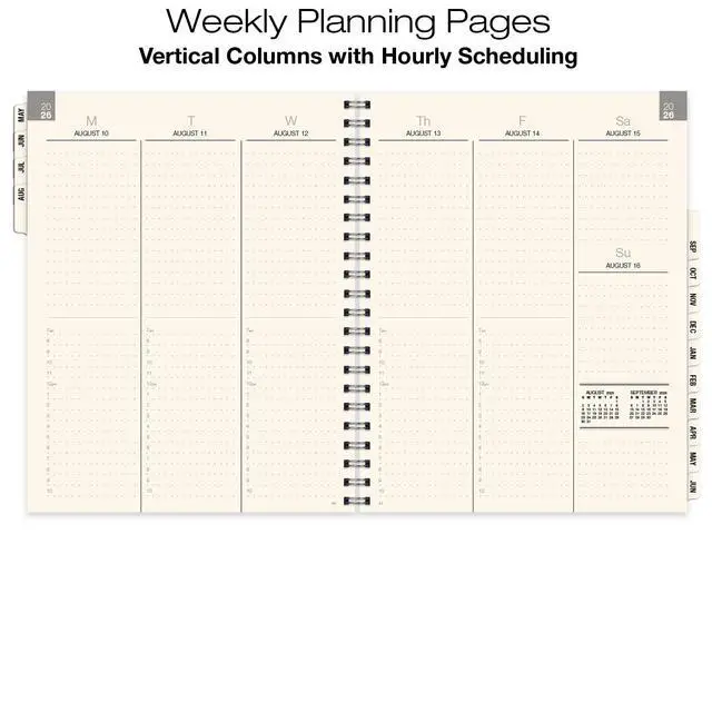 Alt view image 4 of 7 - ESSENTIAL 2026-2027 Monthly & Weekly Planner with Tabs, 8.5"x11": 14 Months (May 2026 - June 2027), Professional, Simple, Easy-to-Use Design and Frosted Poly Cover for Extra Protection (Frosted)