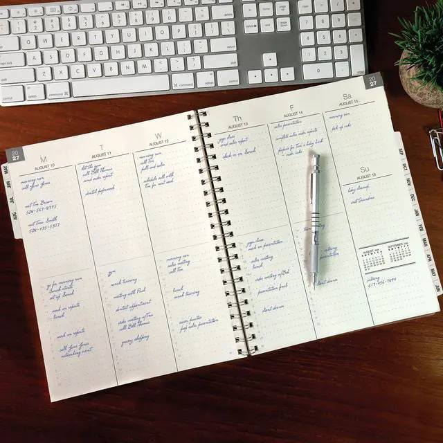 Alt view image 6 of 7 - ESSENTIAL 2026-2027 Monthly & Weekly Planner with Tabs, 8.5"x11": 14 Months (May 2026 - June 2027), Professional, Simple, Easy-to-Use Design and Frosted Poly Cover for Extra Protection (Frosted)