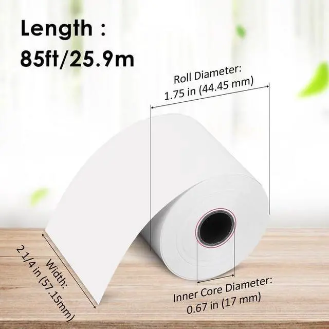 Alt view image 3 of 7 - (100 Rolls)2 1/4 x 85 Thermal Paper 48GSM BPA FREE Receipt Rolls Thermal Teceipt Paper 2 1/4 85 Honeycomb Core Thermal Printer Paper Compatible with Printers, POS Cash Register,Credit Card