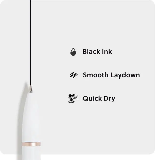 Alt view image 4 of 6 - Monterey Ballpoint Pens, 12 Pack, Retractable, Black and White | Six black and six white metal barrels with rose gold clips, and a weighted 1.0 mm bold point that writes in black ink