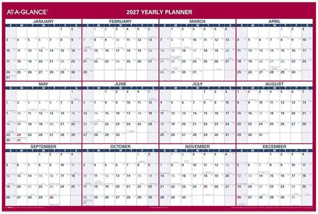 Main image of 2027 Erasable Calendar, Dry Erase Wall Planner, 48" x 32", Vertical-Horizontal, Reversible (PM3262827)