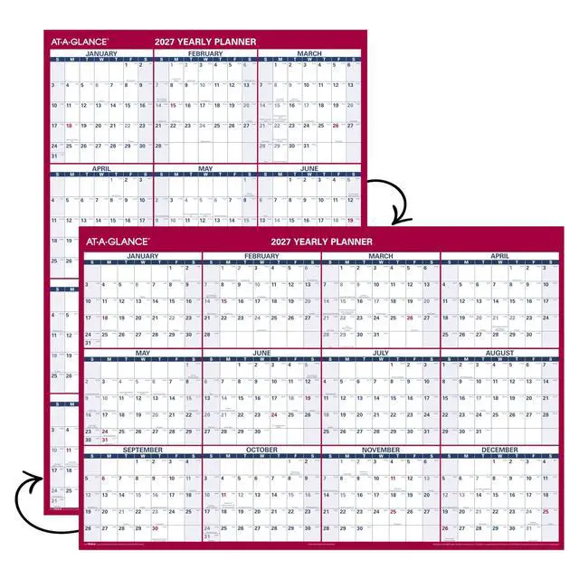 Alt view image 3 of 5 - 2027 Erasable Calendar, Dry Erase Wall Planner, 48" x 32", Vertical-Horizontal, Reversible (PM3262827)