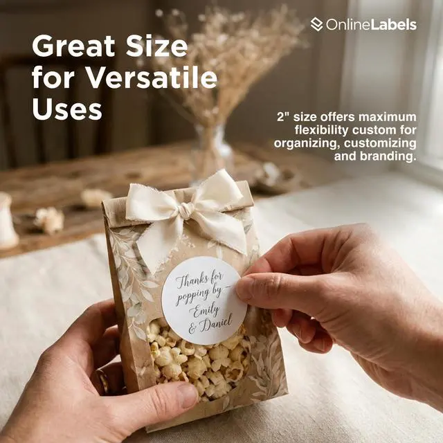 Alt view image 7 of 7 - OnlineLabels 2" Circle Labels - White Matte - Inkjet/Laser - 100 Sheets | Permanent Adhesive, Blank Round Labels, Inkjet & Laser Compatible, Ideal for Jar Lids, Product Packaging, & Favors