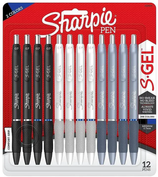 Main image of ® S-Gel Fashion Barrel Gel Pens, Medium Point, 0.7 mm, Assorted Barrel, Assorted Ink, Pack Of 12 Pens