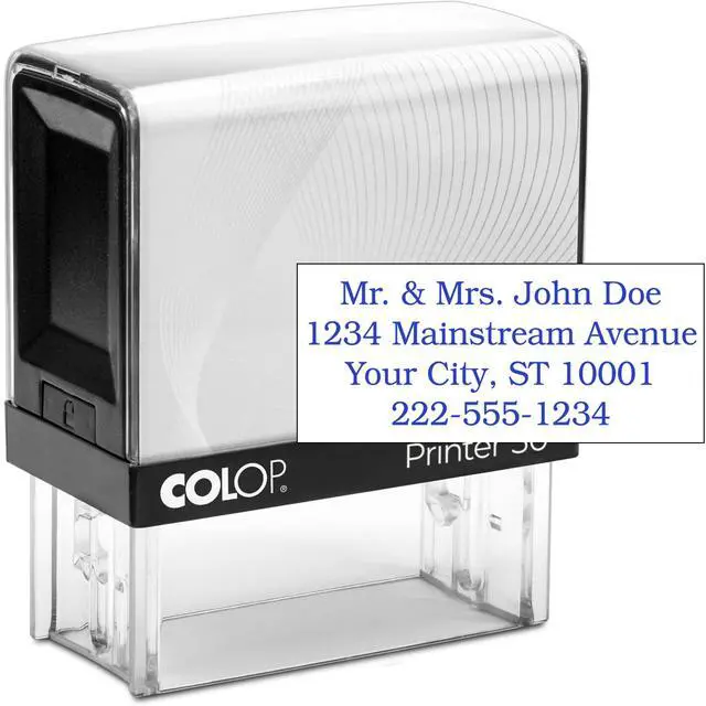Main image of COLOP Medium Size Self Inking Custom Text Stamp - Choose from Many Fonts & 15 Ink Colors