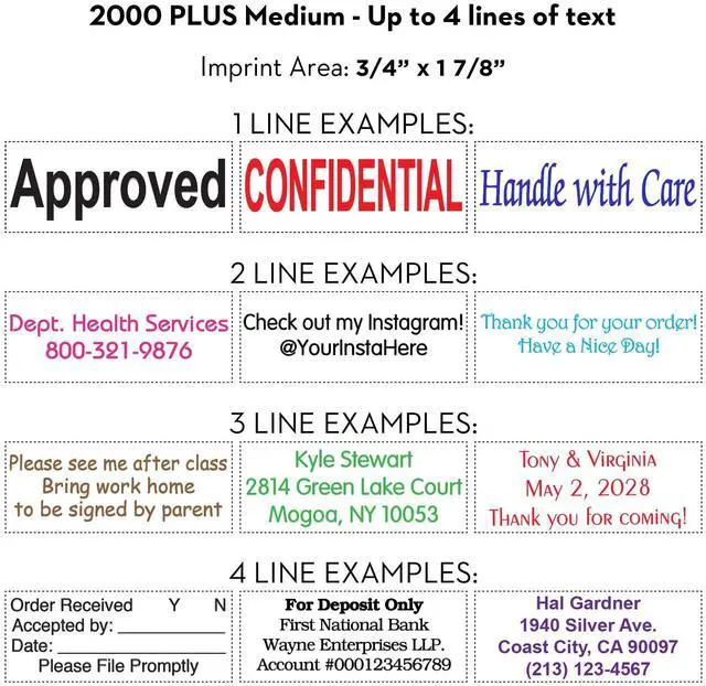 Alt view image 2 of 7 - COLOP Medium Size Self Inking Custom Text Stamp - Choose from Many Fonts & 15 Ink Colors