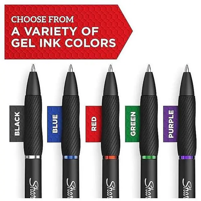 Alt view image 2 of 3 - ® S-Gel Fashion Barrel Gel Pens, Medium Point, 0.7 mm, Assorted Barrel, Assorted Ink, Pack Of 12 Pens