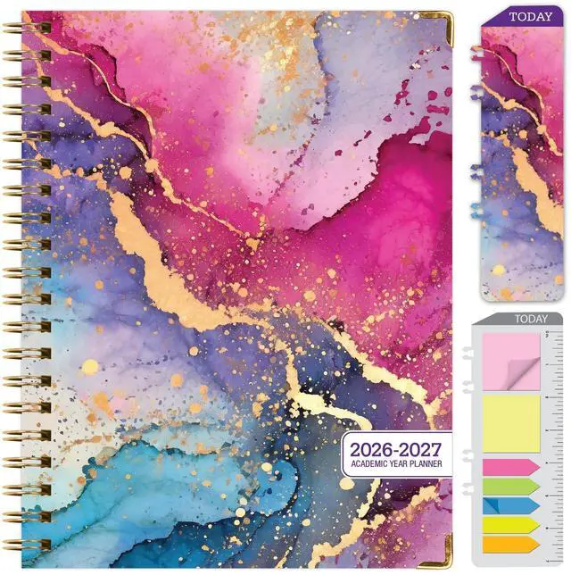 Main image of HARDCOVER Academic Year 2026-2027 Planner: 14 Months (May 2026 - June 2027) 8.5"x11" Daily Weekly Monthly Planner Yearly Agenda, Bookmark, Pocket Folder and Sticky Note Set
