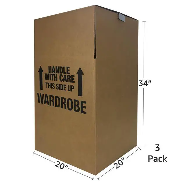 Alt view image 2 of 7 - Space Savers Wardrobe Moving Boxes With Hanger 20" x 20" x 34" (3 Pack)