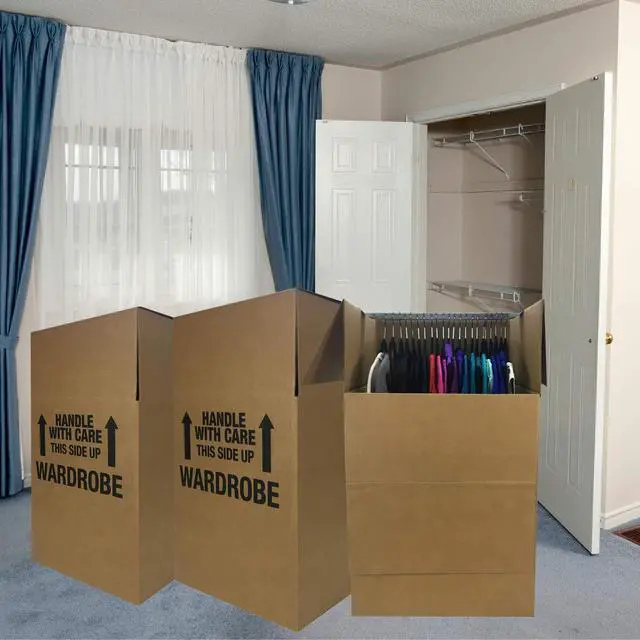 Alt view image 7 of 7 - Space Savers Wardrobe Moving Boxes With Hanger 20" x 20" x 34" (3 Pack)