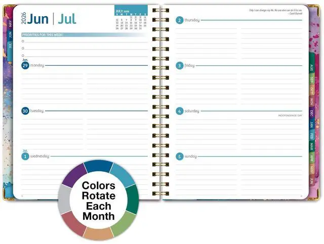 Alt view image 6 of 7 - HARDCOVER Academic Year 2026-2027 Planner: 14 Months (May 2026 - June 2027) 8.5"x11" Daily Weekly Monthly Planner Yearly Agenda, Bookmark, Pocket Folder and Sticky Note Set