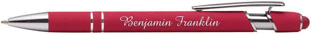 Alt view image 3 of 7 - ExpressDesigns - Premium Custom Pens with Stylus | Burst of Color | Personalized Soft-Touch Metal Printed Name Pens w/Black Ink - Imprinted w/Logo or Message - 12 pcs/pack (Red)