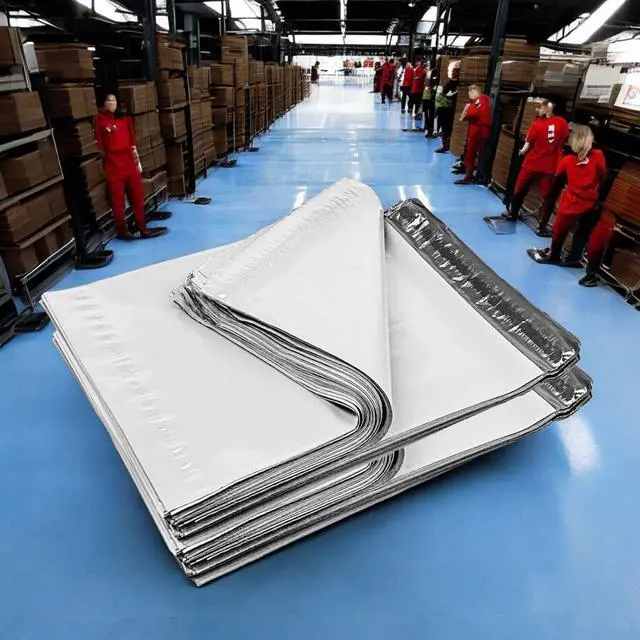 Alt view image 5 of 7 - Poly Mailers 10 x 13 Inch #4, White, 1000-Pack, Strong Self-Seal, Waterproof Shipping Bags, For Clothing, T-Shirts, Books, E-Commerce Packaging