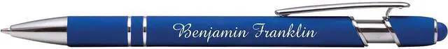 Alt view image 3 of 7 - ExpressDesigns - Premium Custom Pens with Stylus | Burst of Color | Personalized Soft Touch Metal Printed Name Pens w/Black Ink - Imprinted w/Logo or Message - 12 pcs/pack (Assorted)
