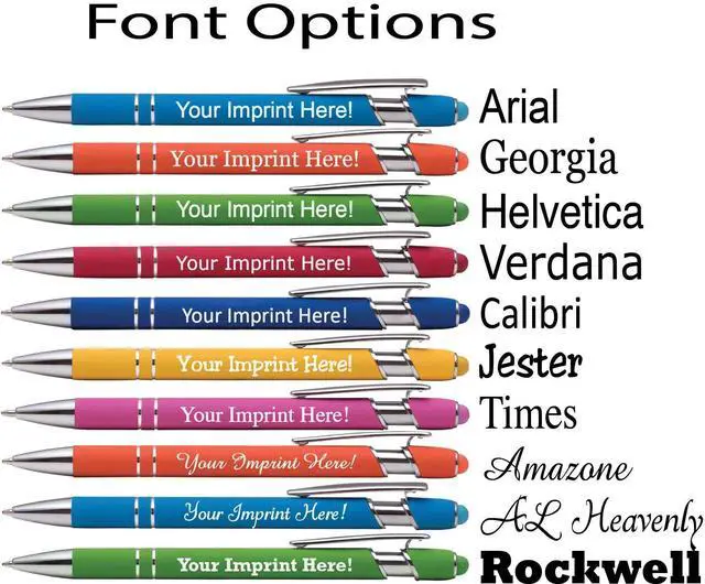Alt view image 7 of 7 - ExpressDesigns - Premium Custom Pens with Stylus | Burst of Color | Personalized Soft Touch Metal Printed Name Pens w/Black Ink - Imprinted w/Logo or Message - 12 pcs/pack (Assorted)