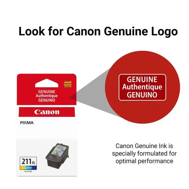Alt view image 7 of 7 - CL-211 XL Genuine Color Ink Cartridge, Compatible with MX330, MP240/250/270/280/480/490/495, iP2702, MX340/350/320/410/420