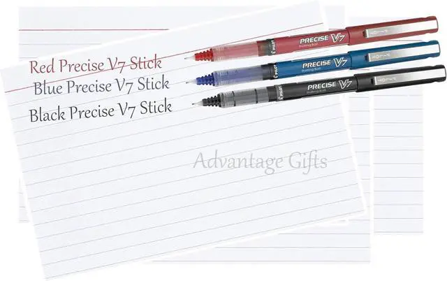 Alt view image 3 of 7 - Precise V7 Stick Rolling Ball Pens, Fine Point (.7mm), Assorted Colors Black/Blue Ink, 5-pk;