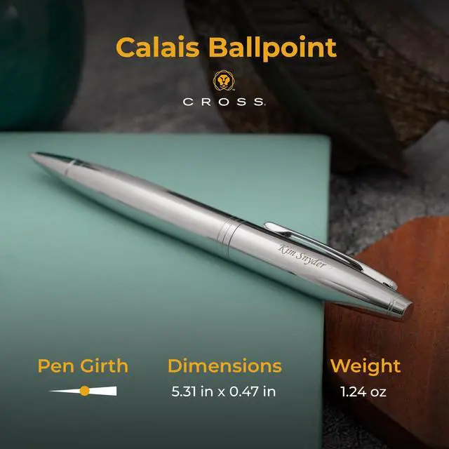 Alt view image 5 of 7 - Cross Calais Personalized Twist Action Ballpoint Pen in Chrome Finish | Engraved Pen for Graduation, Promotion, Office Team, New Hire