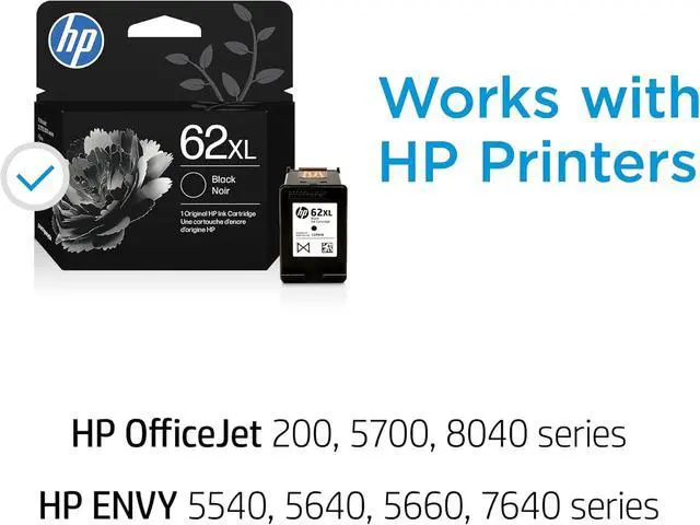 Alt view image 2 of 7 - 62XL Blk/62 CMY Original Ink Bundle for Envy 5540/7640, OfficeJet 5740