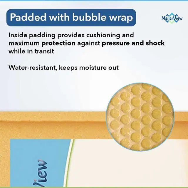Alt view image 5 of 6 - Kraft Bubble Mailers 12.5x19.5, Self Seal Padded Envelopes #6, 50 Pack | Holds Clothing & Bulk Items, No Tape Needed, Cushioned Protection, Tear-Resistant Yellow Kraft, Made in USA