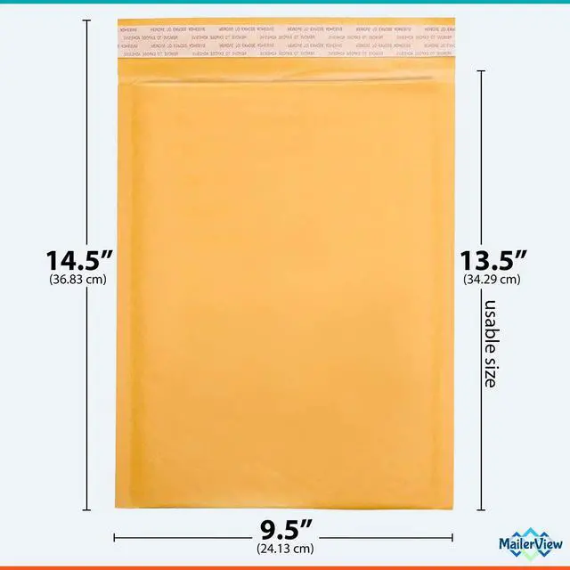 Alt view image 2 of 6 - Kraft Bubble Mailers 9.5x14.5, Self Seal Padded Envelopes #4, 100 Pack | Fits Books & Magazines,No Tape Needed,Cushioned Protection,Tear-Resistant Yellow Kraft,Bulk Pack for Small Business
