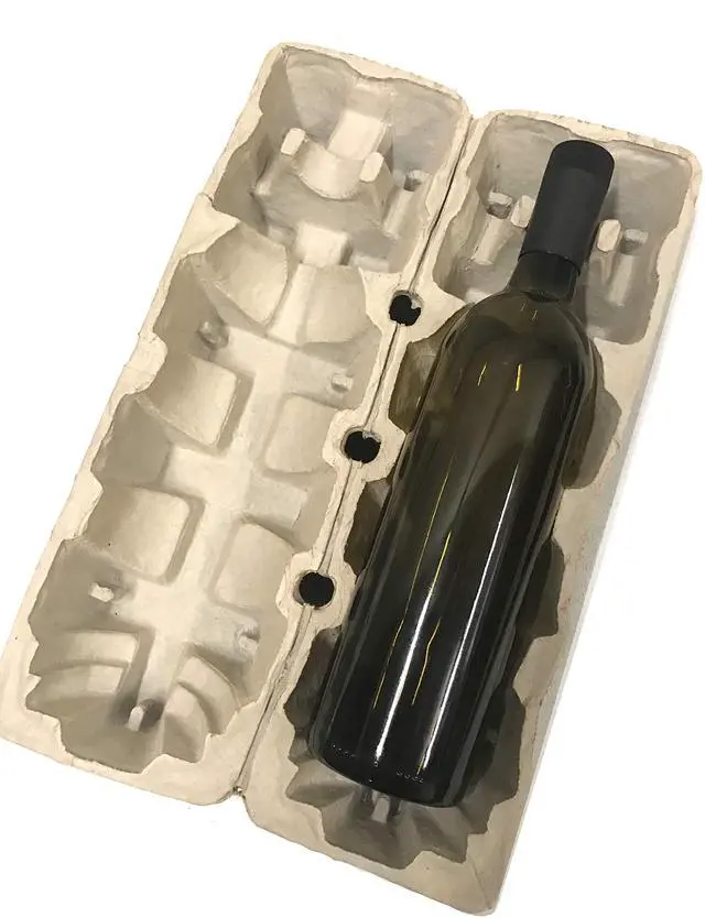 Alt view image 2 of 2 - Wine Shipping Box (1 bottle) with Protective Tray, Biodegradable, Made from Recycled Materials - Pack of 12