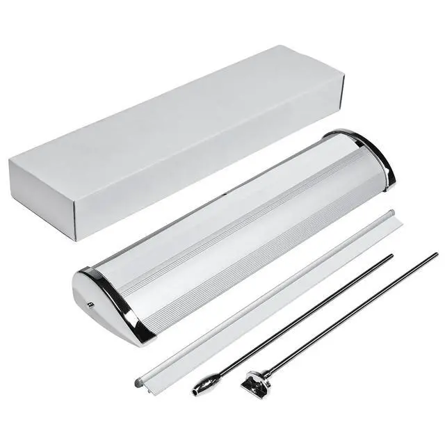 Alt view image 4 of 4 - Tabletop Retractable Banner, Silver Aluminum Stand, 8.5 x 11, Customizable Print, Custom Mini Retractable Banner (Silver (hardware), 8.5 x 11)