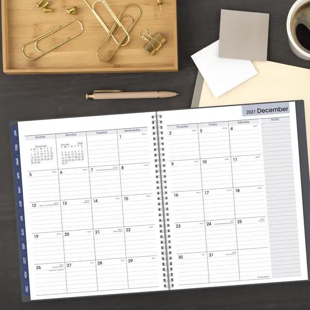 Alt view image 3 of 7 - 2027 Appointment Book Planner, Weekly & Monthly, 8.5" x 11", Quarter-Hourly, DayMinder, Gray (GC5200727)