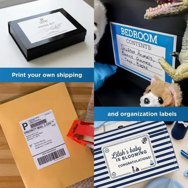 Alt view image 7 of 7 - OnlineLabels 8.5" x 5.5" Half-Sheet Shipping Labels - Matte - 500 Sheets | Permanent Adhesive, Blank Rectangle Labels, Inkjet & Laser Compatible, Ideal for FBA, FedEx, USPS, & UPS Shipping