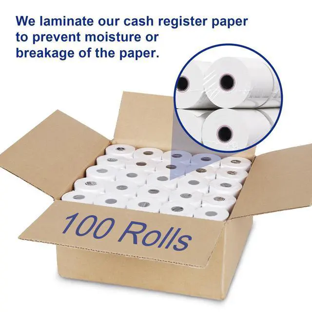 Alt view image 7 of 7 - (100 Rolls)2 1/4 x 85 Thermal Paper 48GSM BPA FREE Receipt Rolls Thermal Teceipt Paper 2 1/4 85 Honeycomb Core Thermal Printer Paper Compatible with Printers, POS Cash Register,Credit Card