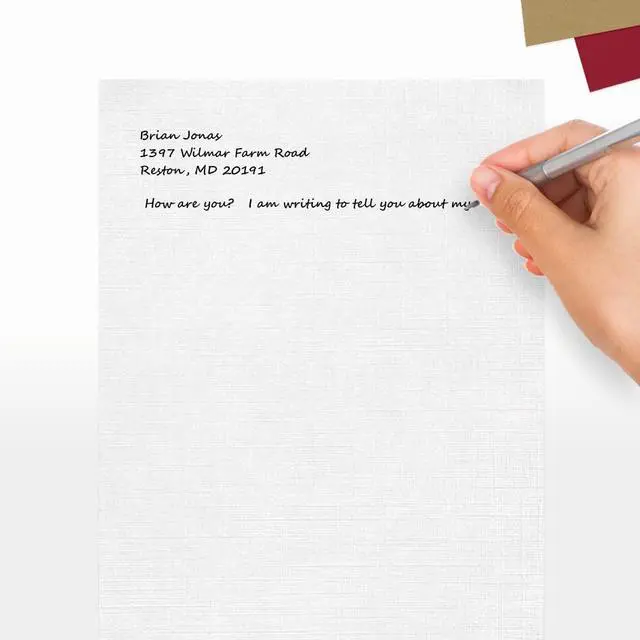 Alt view image 5 of 7 - 8.5" x 11" Paper | Letter Size | White Linen | 24lb. (60lb. Text) | 250 Qty