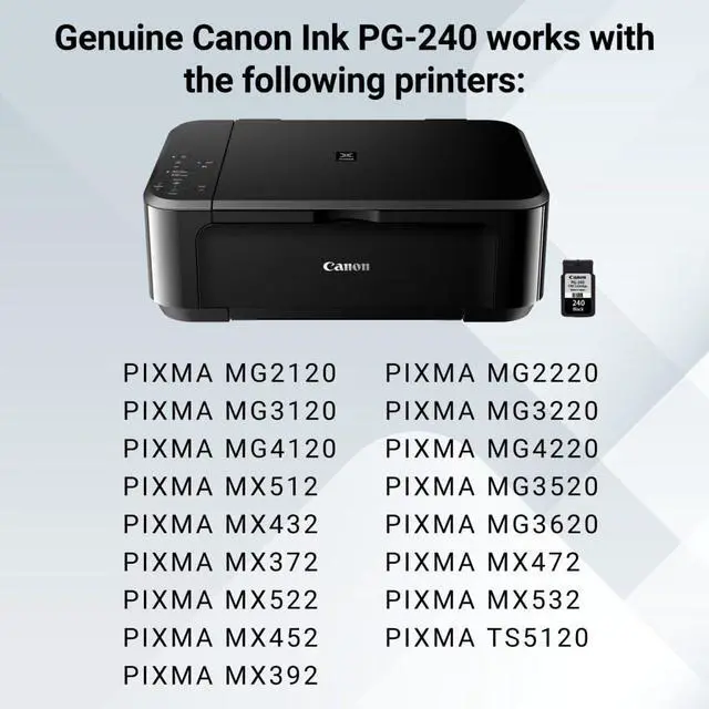 Alt view image 3 of 6 - PG-240 Black Ink Cartridge 2 Pack | Compatible PIXMA MG3620, MG3520, MX532, MX472, TS5120 & More | Standard Yield Black Ink for Crisp, Professional Prints