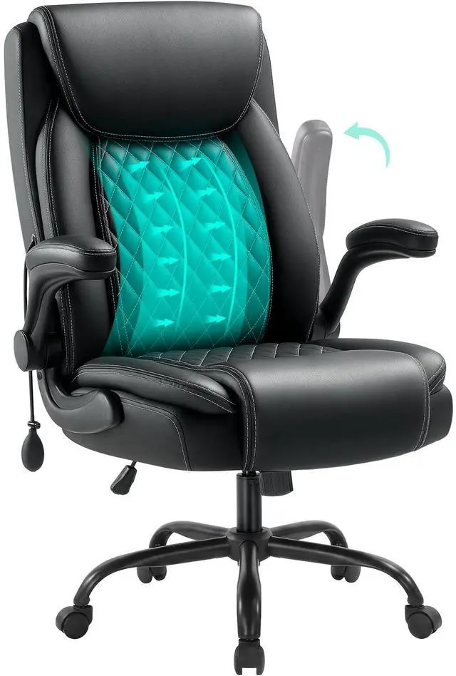 Main image of Office Chair with Lumbar Support,Comfy Desk Chair with Flip Arm | Ergonomic High Back Computer Chair with Pocker Spring Cushion, Executive Office Chair,Class 4 Gas Lift,Metal Base
