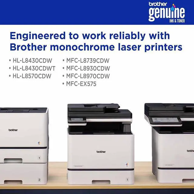 Alt view image 6 of 7 - Genuine TN635XLBK High Yield Black Toner Cartridge, Up to 5,500 Pages, Bundle with Deco Essentials Printer eBook for MFC-L8930CDW, HL-L8430CDW, MFC-L8730CDW, HL-L8570CDW