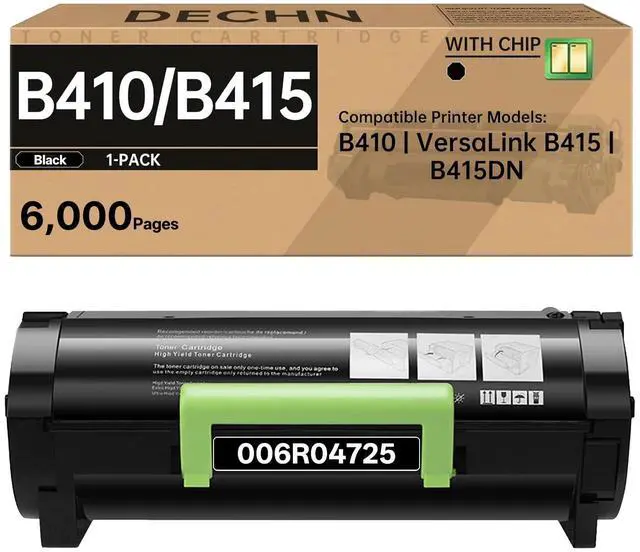 Main image of B410 B415 Black Toner Cartridge Compatible with Xerox B410 VersaLink B415 B415DN Printer/006R04725 Toner with Chip